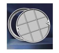 Tapa de desagüe redonda invisible de 80 x 80 cm, tapa y marco de acero inoxidable para uso en exteriores e interiores, ideal para césped, jardín, parque infantil, gestión de aguas residuales