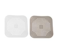 Tapa de drenaje cuadrada para ducha, atrapapelos, tapón plano de silicona, filtro de baño y cocina, protección, colador, tapón con ventosas.