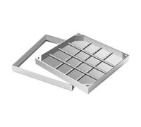 Tapa de drenaje de metal para exteriores, tapa de inspección para patio y patio, 80 x 80 cm, resistente, duradera, resistente a la intemperie, ideal para entradas y jardines