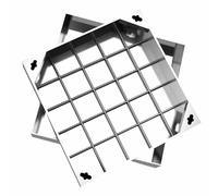 Tapa de drenaje invisible de acero inoxidable con diseño de pozo, piedra de pavimento empotrada para sistemas D OutdoorCover