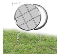 Tapa de drenaje redonda de acero inoxidable para zonas residenciales, 8 cm de altura, 80 cm de diámetro, cubierta de acceso para patios y paisajes