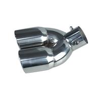 Tapa De Escape Silenciador Tubo Escape Universal De Acero Inoxidable Con Doble Salida Y Boquilla Curvada Para Modificación De Garganta Accesorios Para Coche(Plata)