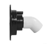 Tapa de escotilla de entrada de bloqueo de agua para caravana y remolque con sello antifugas y textura industrial curvada, compatible con caravana para autocaravana (negro)