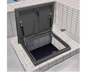 Tapa de escotilla de Techo de aleación de Aluminio con Elevador de Resorte de Gas, solución Duradera de Acceso Comercial a azoteas para pozos de Ventanas de sótanos y bodegas.