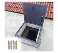 Tapa de escotilla de techo resistente a la intemperie de 19 a 39 pulgadas, cubierta de boca de metal personalizable con asa, cubierta gris para salida de sótano (tamaño interior: 90 x 65 cm)
