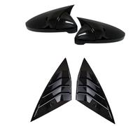 Tapa De Espejo Retrovisor Lateral Coche Cubierta De Persiana De Persiana De Ventana Trasera Para VW Para Jetta MK7 GLI 2019-2022 Carcasa De Espejo Exterior(Black Set)