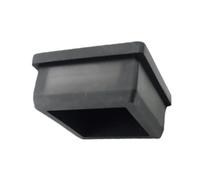 Tapa de extremo caucho silicona cuadrado hueco, inserto tipo T, tapón sellado blanco y negro, blindaje tubo(Black,22.6mm)