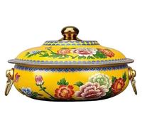 Tapa de extremo cobre, olla carbón chino for cocinar caliente, cocina inducción, sopa especial gas for doméstica, utensilios(Yellow,30cm)