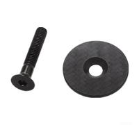 Tapa de fibra de carbono para auriculares con perno de acero inoxidable resistente, accesorio ideal para bicicletas