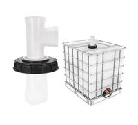 Tapa de filtro IBC de 3 vías, cubierta de barril de plástico de 165 mm con filtro de nailon lavable, adaptador de manguera IBC para tanque de agua de lluvia de 1000 L, negro y blanco (rojo/blanco, 163