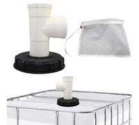 Tapa De Filtro para Contenedor IBC - Adaptador De Manguera con Conectores Acodados | Conector De Drenaje De Agua, Kit De Válvula De Tanque, Tapón De Puerto De Tubería, Junta De Montaje, Tapa D