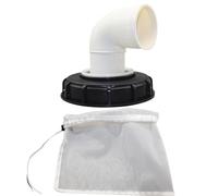 Tapa De Filtro para Contenedor IBC - Adaptador De Manguera con Conectores Acodados | Conector De Drenaje De Agua, Kit De Válvula De Tanque, Tapón De Puerto De Tubería, Junta De Montaje, Tapa D