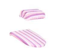 Tapa de inodoro antideslizante Juego de 4 Uds.-2 juegos de fundas Woilet Coudo, tampón de asedio for inodoro, for barra firme(Lilac White)