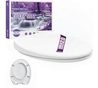 Tapa de inodoro con descenso automático, asiento de inodoro con dispositivo de descenso automático, función de liberación rápida para una fácil limpieza, respetuoso con el medio ambiente, forma de O