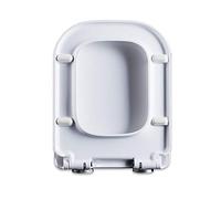 Tapa de Inodoro Cuadrada Universal con Cierre Lento para una fácil instalación en Color Blanco.
