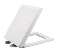 Tapa De Inodoro Cuadrado Con Cierre Suave, Asientos De Inodoro Blancos Con Topes Antideslizantes Y Bisagras Ajustables, Fácil Limpieza, Tapa De WC De Repuesto De Polipropileno, 06C - 35 x 45 cm