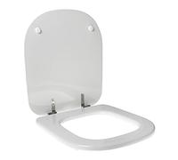 Tapa de inodoro diseñada para LAUFEN PALOMBA de madera poliéster con cremallera inoxidable - Color: blanco - Cierre: suave (Soft Close)