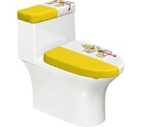 Tapa de inodoro suave con diseño de bandera del Vaticano, 2 unidades, fundas elásticas reutilizables para inodoros en forma de U/O, decoración de baño