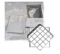 Tapa de inspección de Acero Inoxidable, Tapa de alcantarilla Invisible para Entrada de vehículos, Patio y estacionamiento - Cuadrada, 19.7" x 21.7", Placa de Acceso Resistente