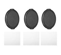 Tapa de lente de 67 mm, paquete de 3 fundas laterales para lente frontal con tela, adecuada para lentes DSLR universales de rosca de 67 mm para Nikon, Fujifilm, Pentax, Leica