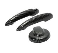 Tapa de llenado de combustible y 2 cubiertas de manijas de puerta exteriores en fibra de carbono para BMW Mini Cooper S R55 R56 2007-2013.(Carbon Fiber Pattern)