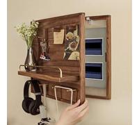 Tapa De Madera Para Caja De Contador Con Ganchos Organizadores, Ocultar La Caja Del Disyuntor, Realza La Decoración Del Hogar(60x50cm)