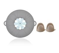 Tapa De Olla Antidesbordamiento De Silicona De 1 Pieza, Clips De Mano Anti-Escaldaduras De 2 Piezas, Tapa De Silicona Multifuncional Creativa, Tapa Giratoria En Forma De Flor, Ayudante De Cocina