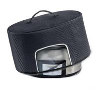 Tapa de olla de cocción lenta con ventana transparente, protector contra el polvo con forro de aluminio y bolsillo de almacenamiento para 6-8 cuartos ovalados para CROCK-POT, color negro