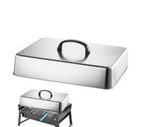 Tapa de parrilla - 13 de alambre | Vaporizador para barbacoa de acero inoxidable - Hornillo rectangular resistente al calor con asa para camping al aire libre