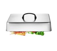 Tapa de parrilla - campana rectangular de 640 g, de tapacubos plano | Soporte de amortiguación de distribución uniforme del calor, diseño de seguridad del equipo de cocción,