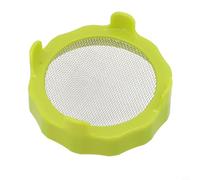 Tapa de plástico para tarros de boca ancha con malla de acero inoxidable para cultivar brotes de alfalfa ricos en nutrientes y verduras de ensalada con drenaje de agua controlado (verde)