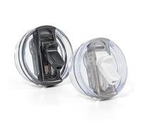 Tapa de popote abatible de repuesto para vaso Stanley Quencher, 2 tapas de vaso a prueba de derrames y a prueba de fugas, compatibles con accesorios de taza Stanley (negro y blanco)