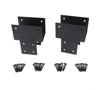 Tapa de poste resistente para 4 x 4, conector real de 3.5 x 3 pulgadas, soporte de anclaje de poste para postes de madera, accesorios de reparación de pabellones (2 piezas)