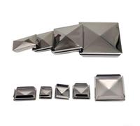 Tapa de poste única en forma de pirámide en acero inoxidable para una defensa eficaz de la humedad, 10 unidades (1 pieza de 16 mm)