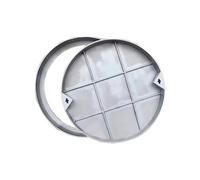 Tapa de pozo o alcantarilla，montaje empotrado, tapa redonda for tanque séptico,Cubierta y Marco de Boca Invisible，for patio, entrada, pavimento y estacionamiento(D60cm/23.6in)