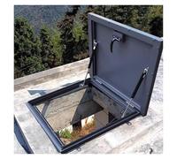 Tapa de Puerta de sótano con Soporte hidráulico, Tapa de alcantarilla de Metal galvanizado con manija, trampilla de Techo Exterior para sótanos y Salidas (86 x 51 cm)