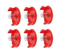 Tapa de recortadora de cuerda compatible con Craftsman CMCST900 CMCST910 CMZST120SC, paquete de 6 cubiertas de carrete con 6 resortes, pieza de repuesto ABS para mantenimiento de cabezal de comedor