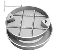 Tapa de registro, tapa de fosa séptica, Marco y tapa de alcantarilla invisibles acero inoxidable, 12-32 pulgadas, capacidad carga 2,6 toneladas(300mm/12in)