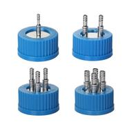 Tapa de repuesto for botella GL45 de 1 a 4 orificios, de acero inoxidable, for reactivos, tapas de rosca for botellas de medios de comunicación con parte superior abierta(2hole(Large))