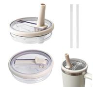 Tapa de repuesto Stanley Cup,2 unidades Stanley Cup Tapa para taza de 40 oz con 2 pajitas, tapa Stanley Flip Straw, tapa de repuesto a prueba de fugas, resistente al agua, tapa de Stanley Cup