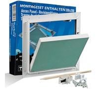 Tapa de revisión, 200x200 mm, sin espátulas, 20x20 cm, lista para pintar, construcción en seco, yeso, 12,5 mm, TMP, con marco de aluminio, apertura de mantenimiento, apta para entornos húmedos.