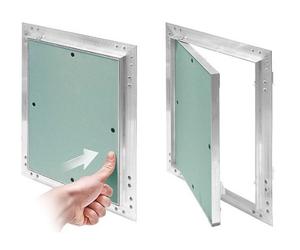 Tapa de revisión GK 250 x 300 mm, placa de yeso de 12,5 mm, puerta de inspección, puerta de mantenimiento, 25 x 30 cm, apertura de mantenimiento, con marco de aluminio, apta para ambientes húmedos,