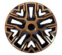Tapa de Rueda NRM The Best Bicolor 15 Pulgadas Negro Dorado Universal | ABS Aro de Acero a presión para Llantas de Acero | Juego