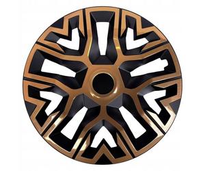 Tapa de Rueda NRM The Best Bicolor 15 Pulgadas Negro Dorado Universal | ABS Aro de Acero a presión para Llantas de Acero | Juego