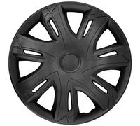 Tapa de ruedas universal de 15" juego de 4 piezas negro mate ABS resistente UK