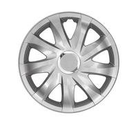 Tapa de ruedas universales de 13'' plateadas de plástico ABS, 4 piezas