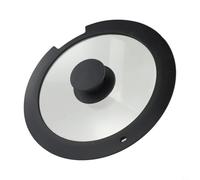 Tapa de silicona central de vidrio diseñada para resistencia al calor, sistema de regulación de vapor, se adapta a macetas de 18 cm, 20 cm, 26 cm sin riesgo de derrames (A 20 cm)