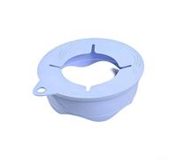 Tapa de silicona para cuencos de mezcla de 4.5 cuartos y 5 cuartos de galón con puerto de vertido dedicado para permitir la incorporación perfecta de ingredientes (azul)