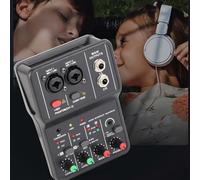 Tapa de sonido USB USB para grabación de música, 2 canales mezclador de audio con consola de mezcla de sonido compacta y potencia fantasma de 48V para karaoke de Internet