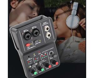 Tapa de sonido USB USB para grabación de música, 2 canales mezclador de audio con consola de mezcla de sonido compacta y potencia fantasma de 48V para karaoke de Internet